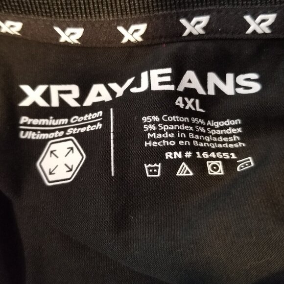 Xray Jeans Mens 4XL Black White Yellow Stripe Shirt Casual Big Tall Retro NWT - Picture 4 of 5